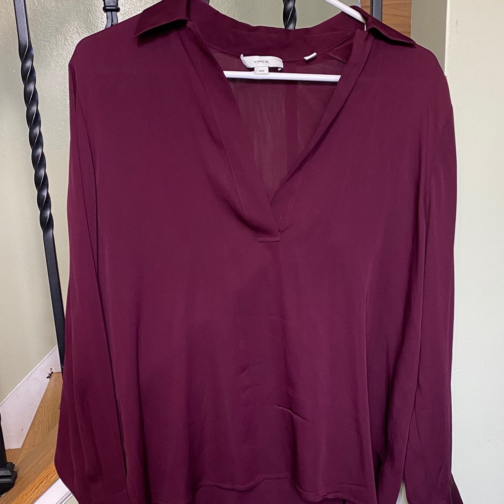 Vince Deep Burgundy Blouse